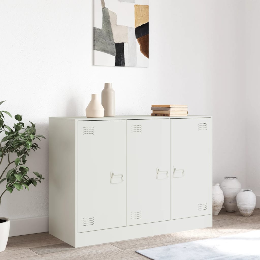 Dressoir 99x39x73 cm staal wit is nu te koop bij PeponiXL, paradijselijk wonen!