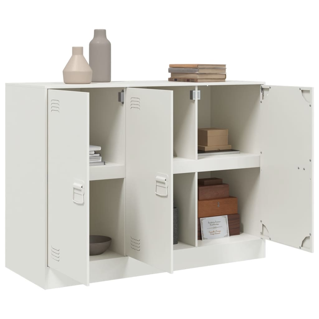 Dressoir 99x39x73 cm staal wit is nu te koop bij PeponiXL, paradijselijk wonen!