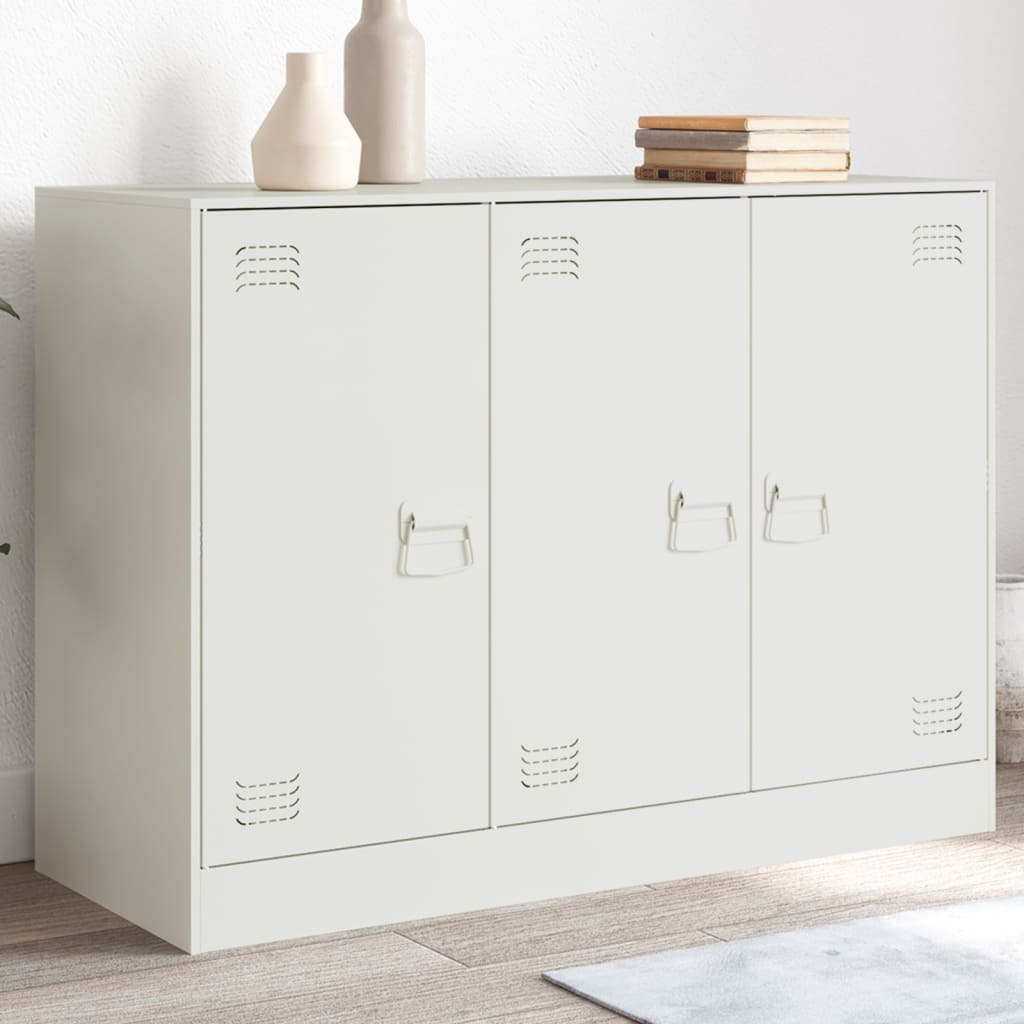 Dressoir 99x39x73 cm staal wit is nu te koop bij PeponiXL, paradijselijk wonen!