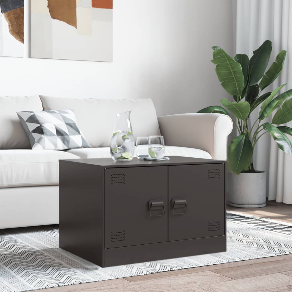 Salontafel 67x50x44 cm staal zwart is nu te koop bij PeponiXL, paradijselijk wonen!