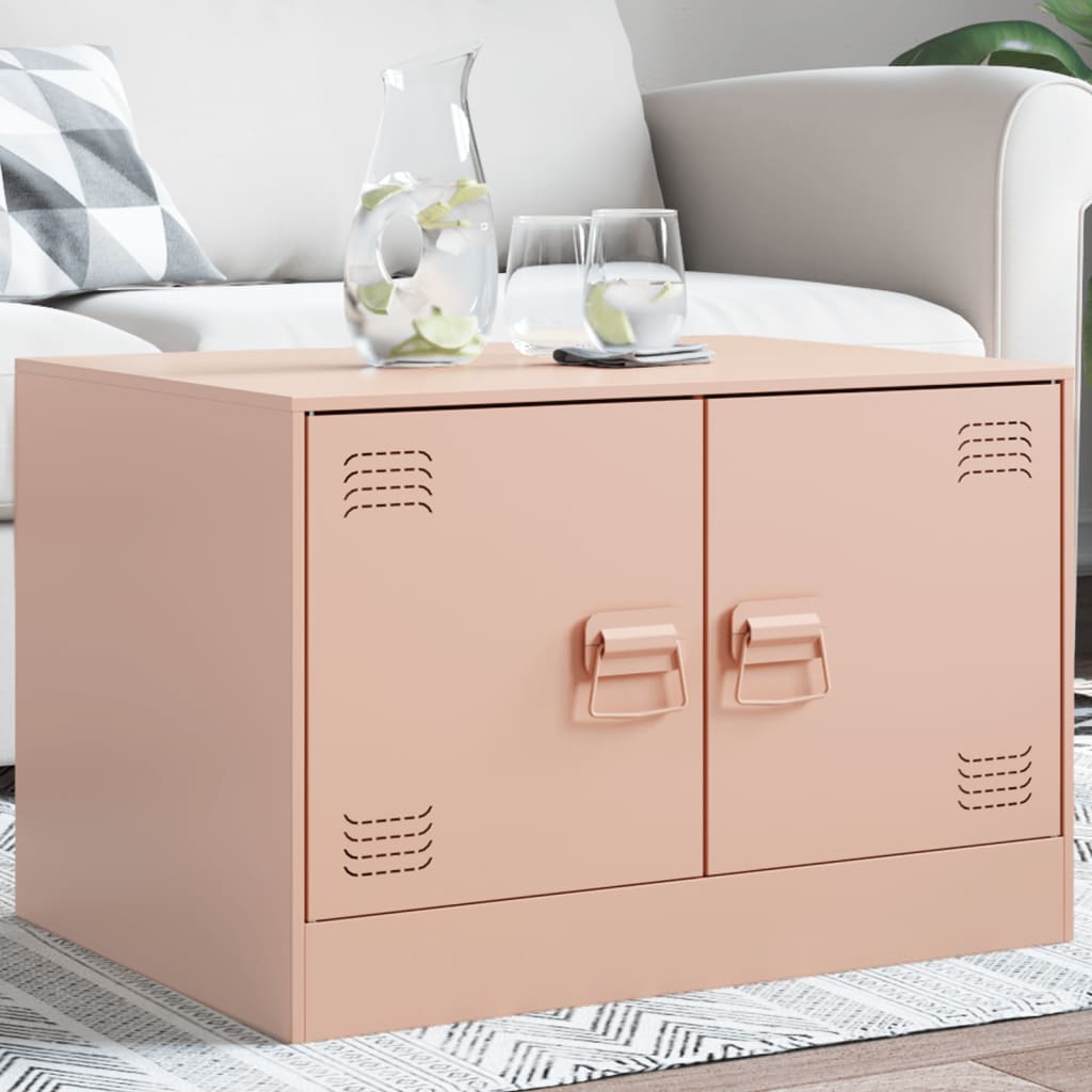 Salontafel 67x50x44 cm staal roze is nu te koop bij PeponiXL, paradijselijk wonen!