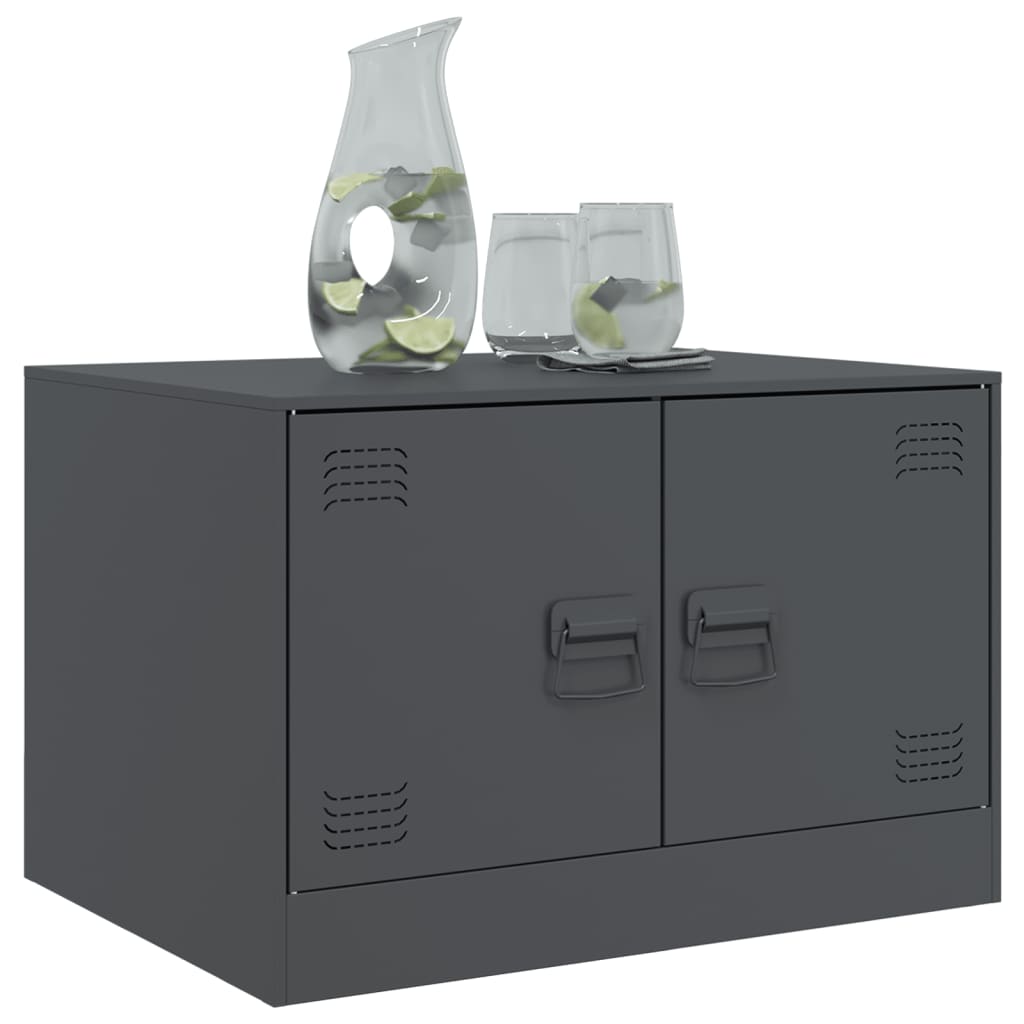 Salontafel 67x50x44 cm staal antracietkleurig is nu te koop bij PeponiXL, paradijselijk wonen!