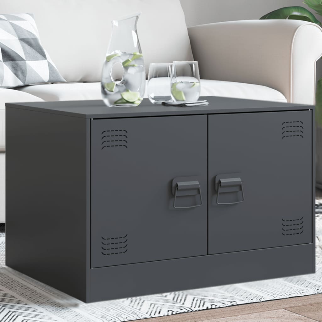Salontafel 67x50x44 cm staal antracietkleurig is nu te koop bij PeponiXL, paradijselijk wonen!
