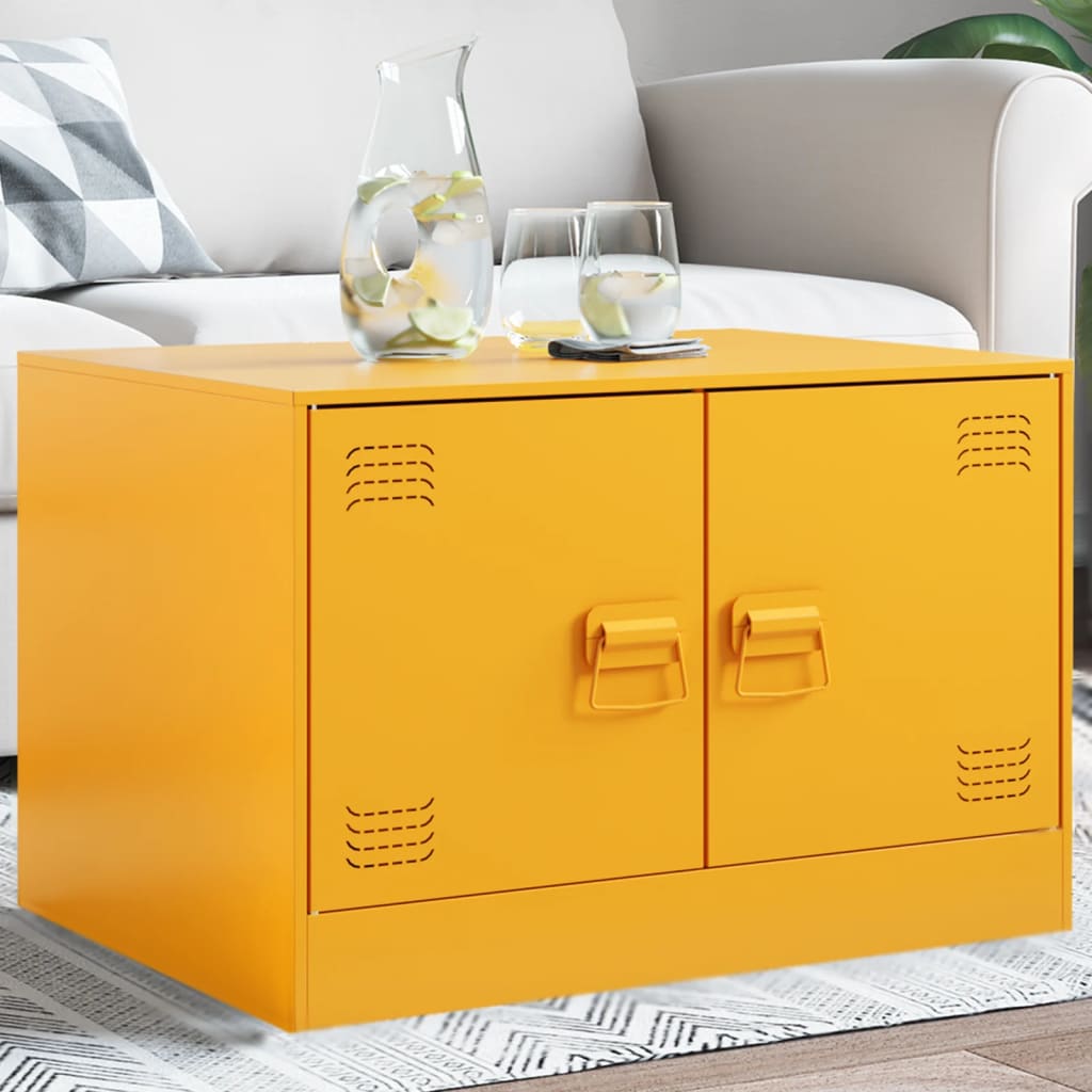 Salontafel 67x50x44 cm staal geel is nu te koop bij PeponiXL, paradijselijk wonen!
