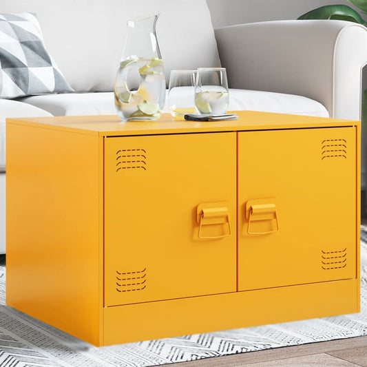 Salontafel 67x50x44 cm staal geel is nu te koop bij PeponiXL, paradijselijk wonen!