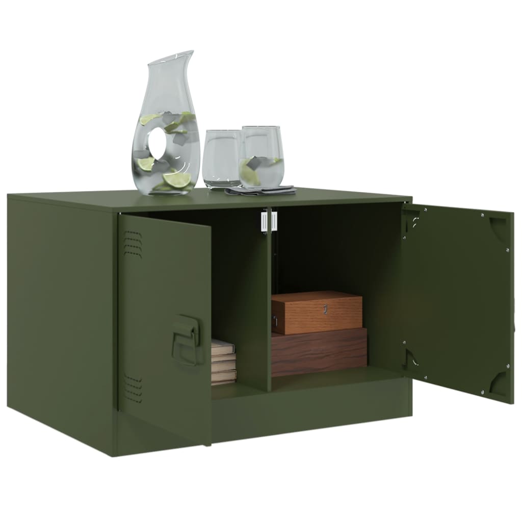 Salontafel 67x50x44 cm staal olijfgroen is nu te koop bij PeponiXL, paradijselijk wonen!