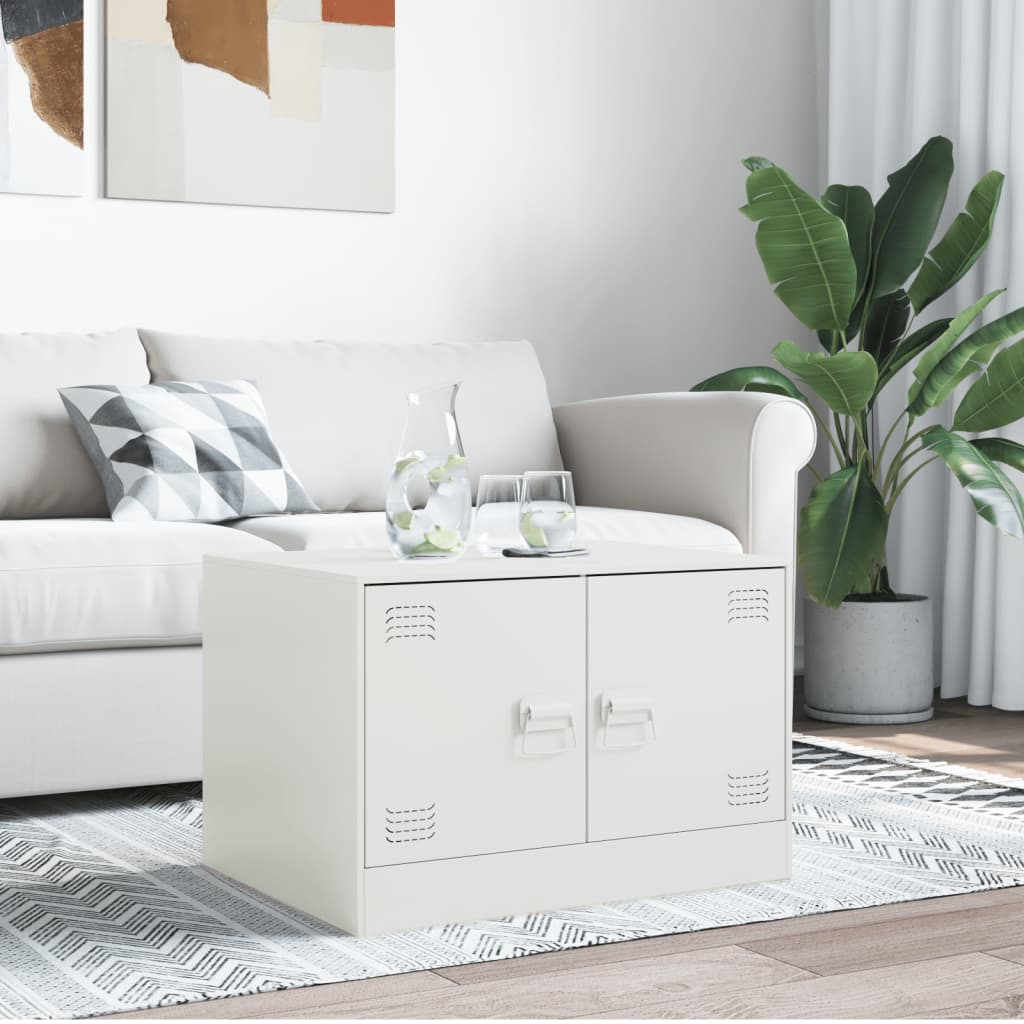 Salontafel 67x50x44 cm staal wit is nu te koop bij PeponiXL, paradijselijk wonen!