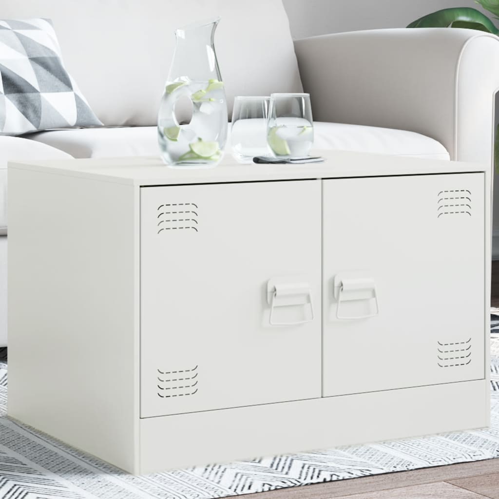 Salontafel 67x50x44 cm staal wit is nu te koop bij PeponiXL, paradijselijk wonen!