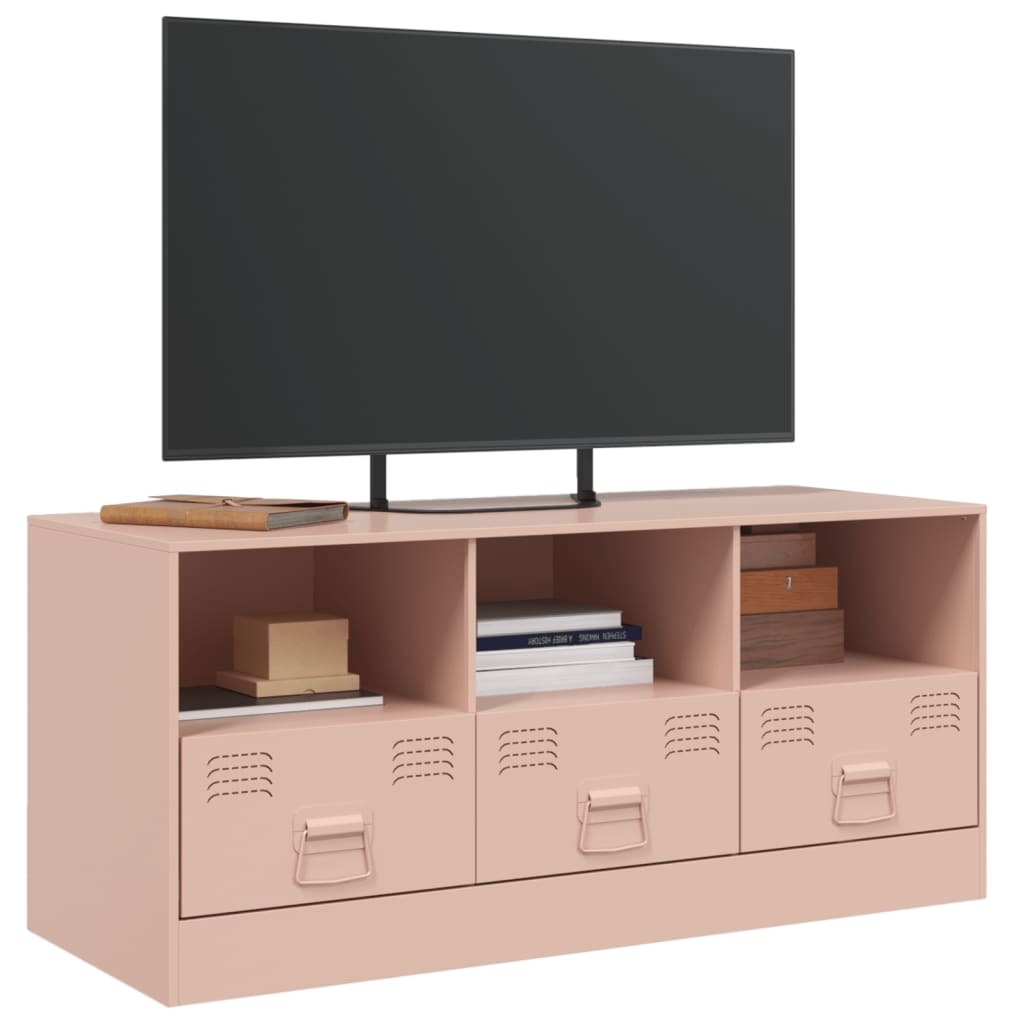 Tv-meubel 99x39x44 cm staal roze is nu te koop bij PeponiXL, paradijselijk wonen!