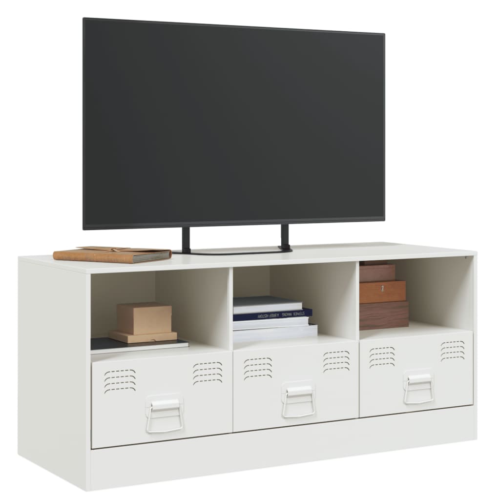 Tv-meubel 99x39x44 cm staal wit is nu te koop bij PeponiXL, paradijselijk wonen!