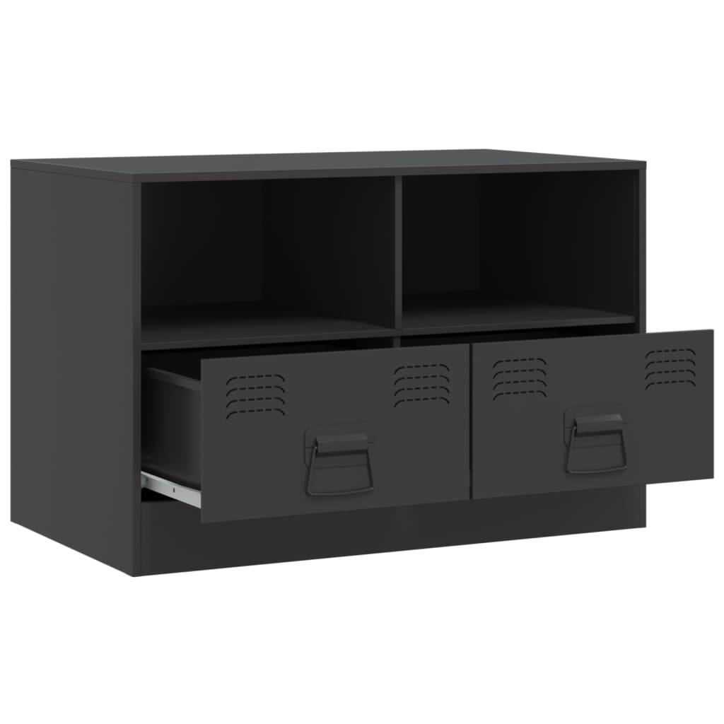 Tv-meubelen 2 st 67x39x44 cm staal zwart is nu te koop bij PeponiXL, paradijselijk wonen!