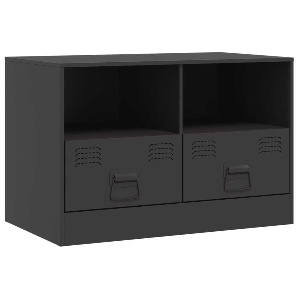 Tv-meubelen 2 st 67x39x44 cm staal zwart is nu te koop bij PeponiXL, paradijselijk wonen!