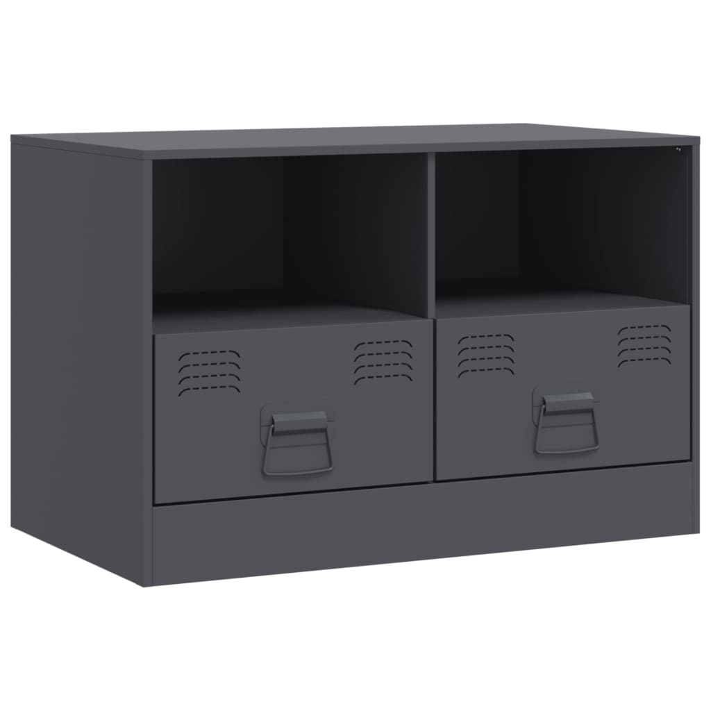 Tv-meubelen 2 st 67x39x44 cm staal antracietkleurig is nu te koop bij PeponiXL, paradijselijk wonen!