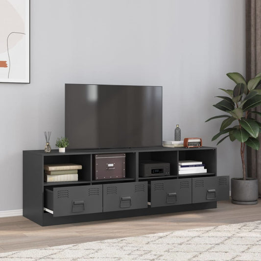 Tv-meubelen 2 st 67x39x44 cm staal antracietkleurig is nu te koop bij PeponiXL, paradijselijk wonen!