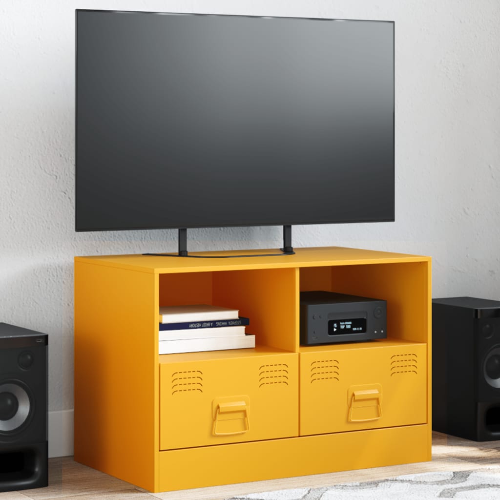 Tv-meubel 67x39x44 cm staal mosterdgeel is nu te koop bij PeponiXL, paradijselijk wonen!