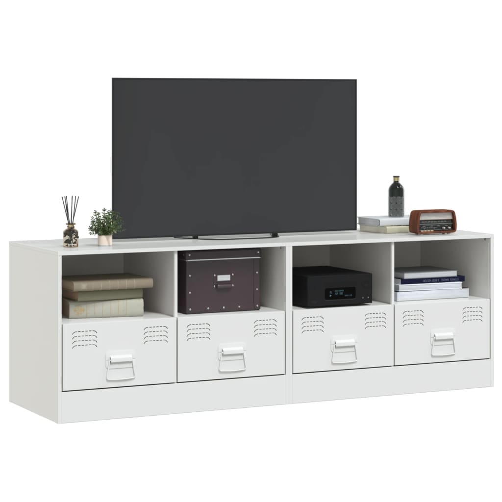 Tv-meubelen 2 st 67x39x44 cm staal wit is nu te koop bij PeponiXL, paradijselijk wonen!