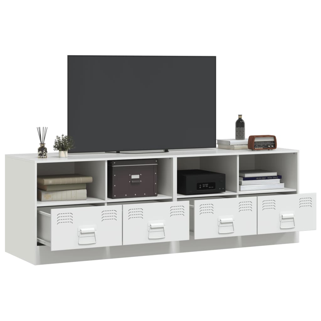 Tv-meubelen 2 st 67x39x44 cm staal wit is nu te koop bij PeponiXL, paradijselijk wonen!