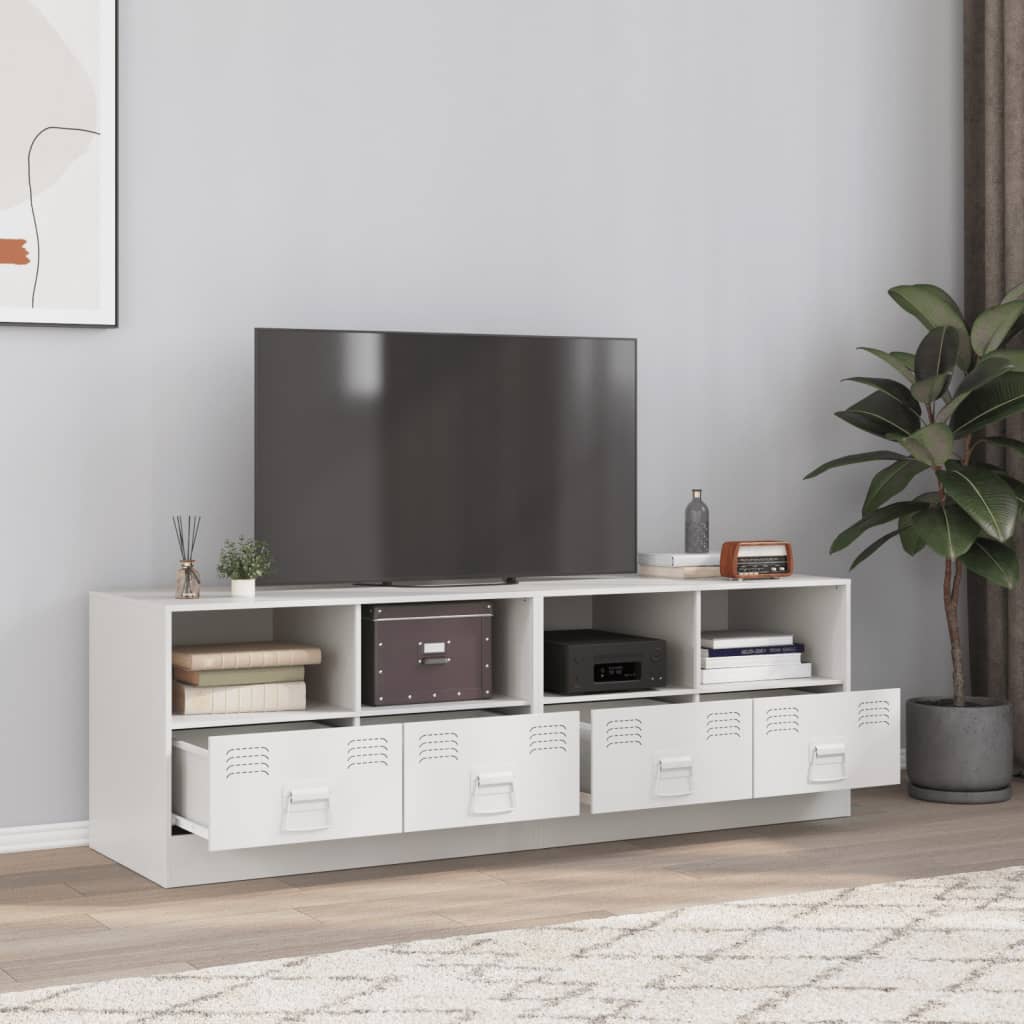 Tv-meubelen 2 st 67x39x44 cm staal wit is nu te koop bij PeponiXL, paradijselijk wonen!