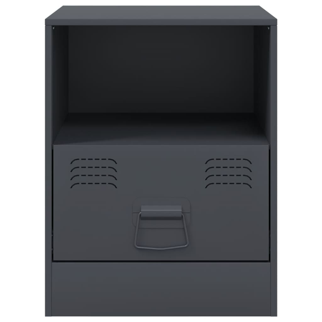 Nachtkastje 34,5x39x44 cm staal antracietkleurig is nu te koop bij PeponiXL, paradijselijk wonen!