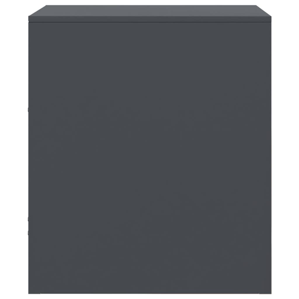 Nachtkastje 34,5x39x44 cm staal antracietkleurig is nu te koop bij PeponiXL, paradijselijk wonen!