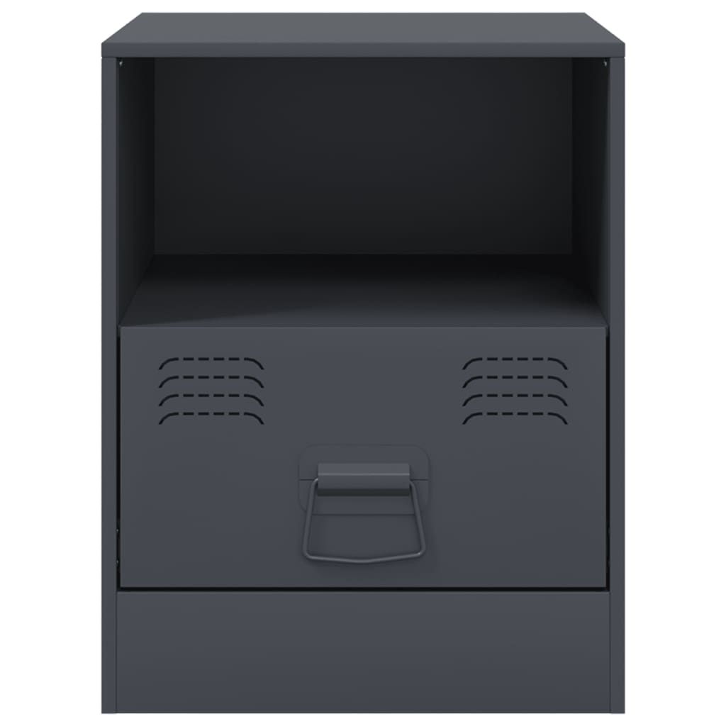 Nachtkastjes 2 st 34,5x39x44 cm staal antracietkleurig is nu te koop bij PeponiXL, paradijselijk wonen!