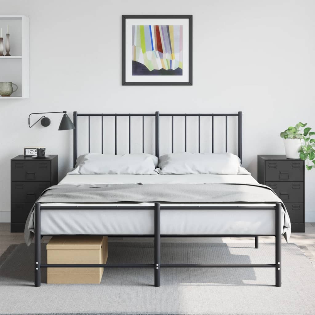 Nachtkastjes 2 st 34,5x39x62 cm staal zwart is nu te koop bij PeponiXL, paradijselijk wonen!