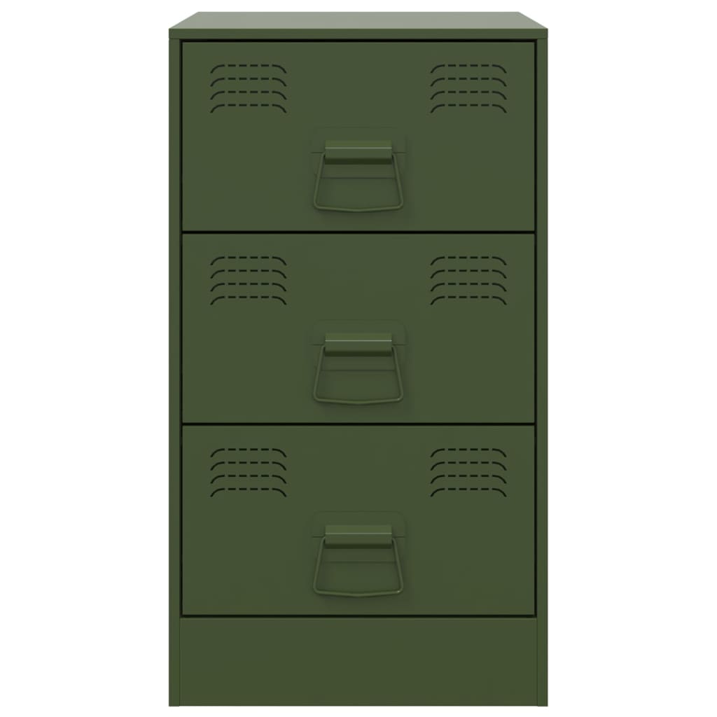 Nachtkastje 34,5x39x62 cm staal olijfgroen is nu te koop bij PeponiXL, paradijselijk wonen!