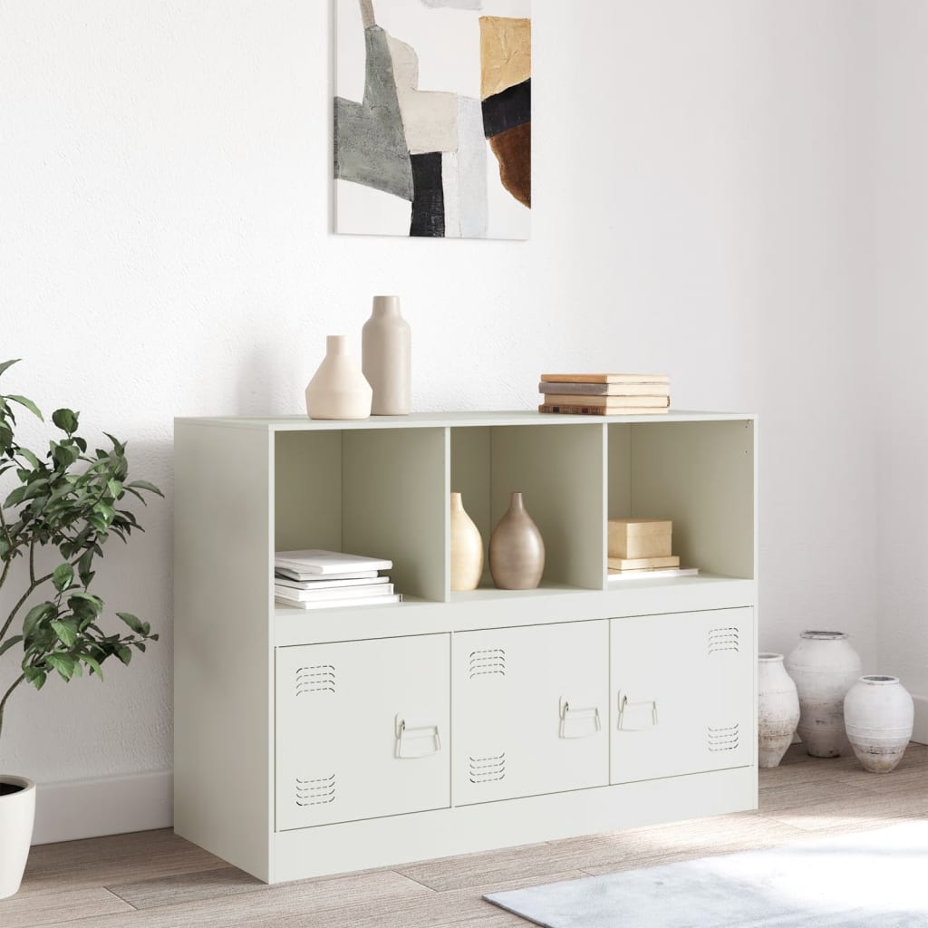 Dressoir 99x39x73 cm staal wit is nu te koop bij PeponiXL, paradijselijk wonen!