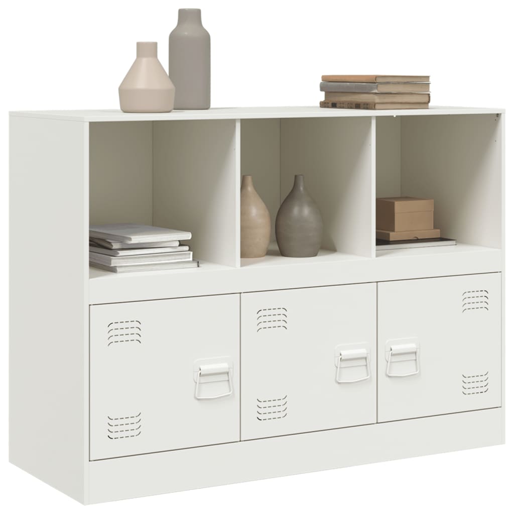 Dressoir 99x39x73 cm staal wit is nu te koop bij PeponiXL, paradijselijk wonen!