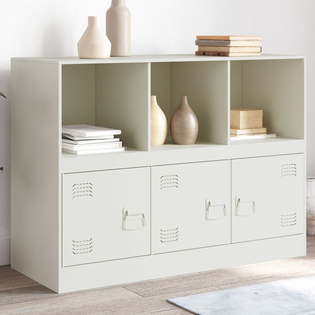 Dressoir 99x39x73 cm staal wit is nu te koop bij PeponiXL, paradijselijk wonen!