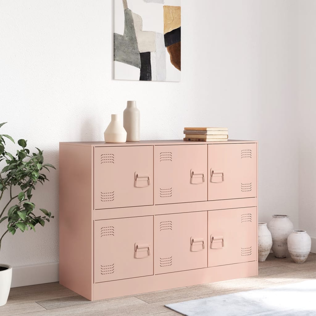 Dressoir 99x39x73 cm staal roze is nu te koop bij PeponiXL, paradijselijk wonen!