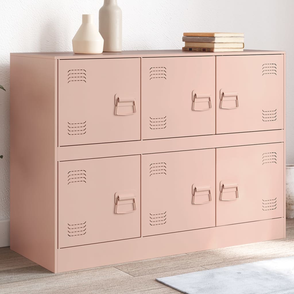 Dressoir 99x39x73 cm staal roze is nu te koop bij PeponiXL, paradijselijk wonen!