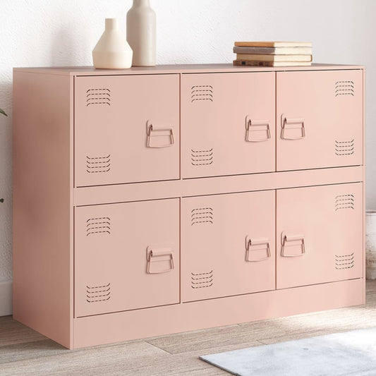 Dressoir 99x39x73 cm staal roze is nu te koop bij PeponiXL, paradijselijk wonen!