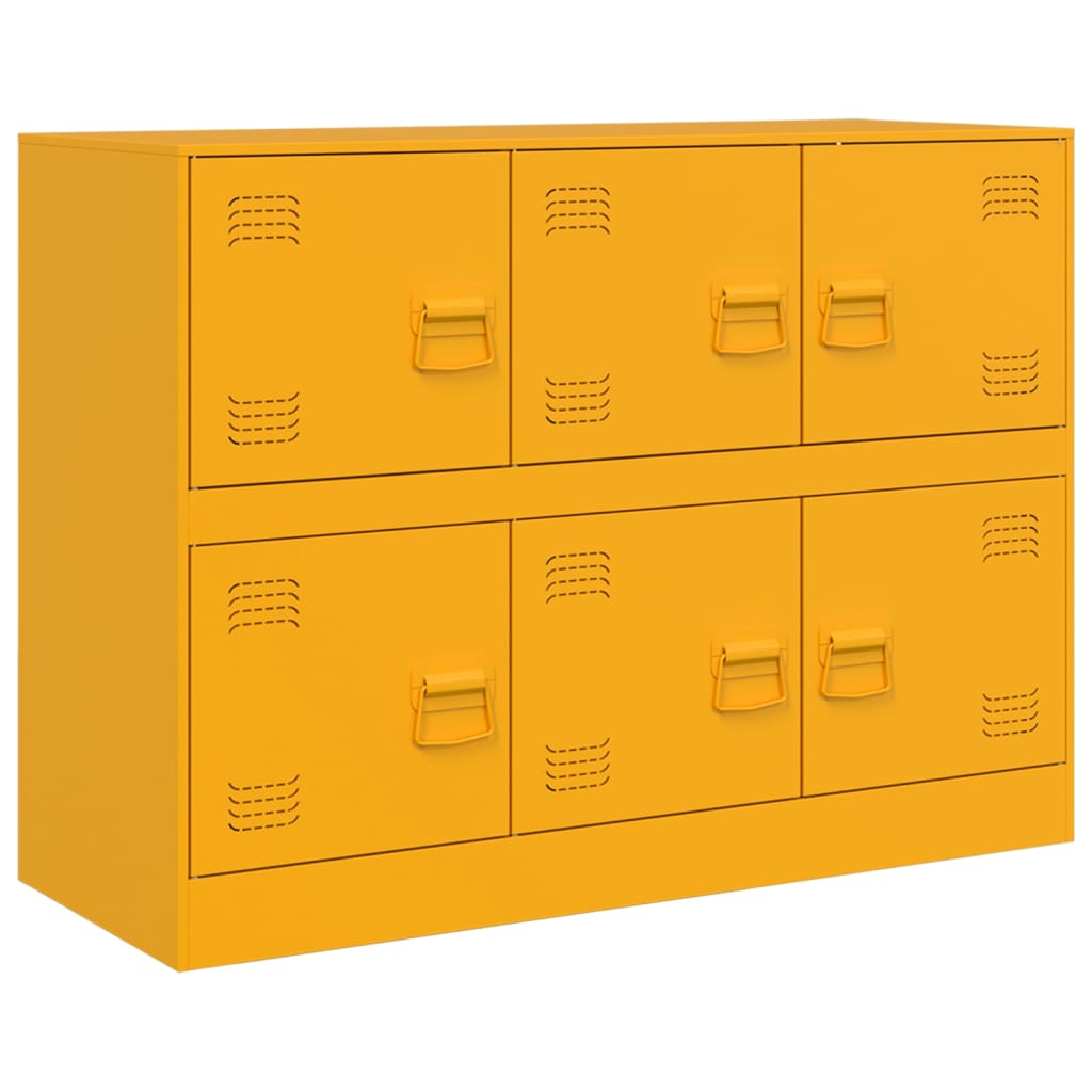Dressoir 99x39x73 cm staal mosterdgeel is nu te koop bij PeponiXL, paradijselijk wonen!