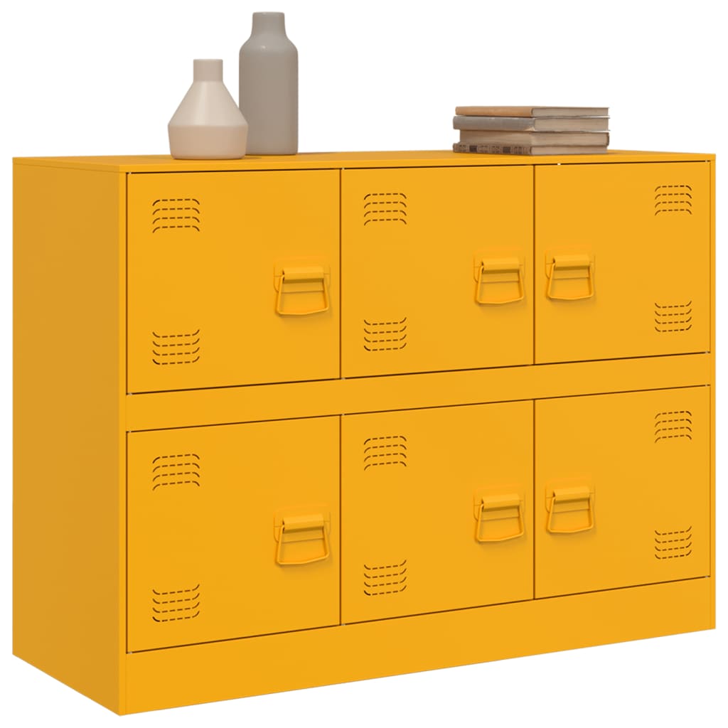 Dressoir 99x39x73 cm staal mosterdgeel is nu te koop bij PeponiXL, paradijselijk wonen!