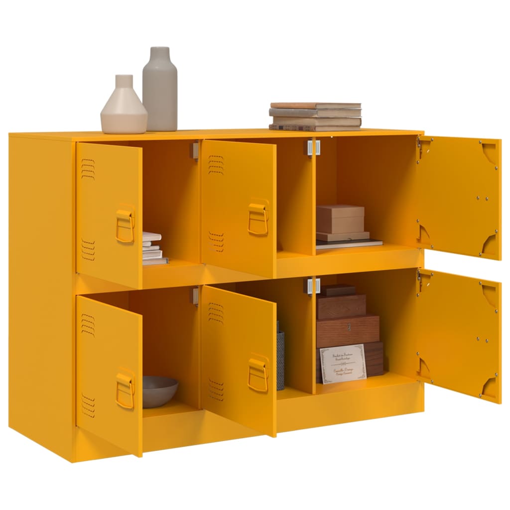 Dressoir 99x39x73 cm staal mosterdgeel is nu te koop bij PeponiXL, paradijselijk wonen!