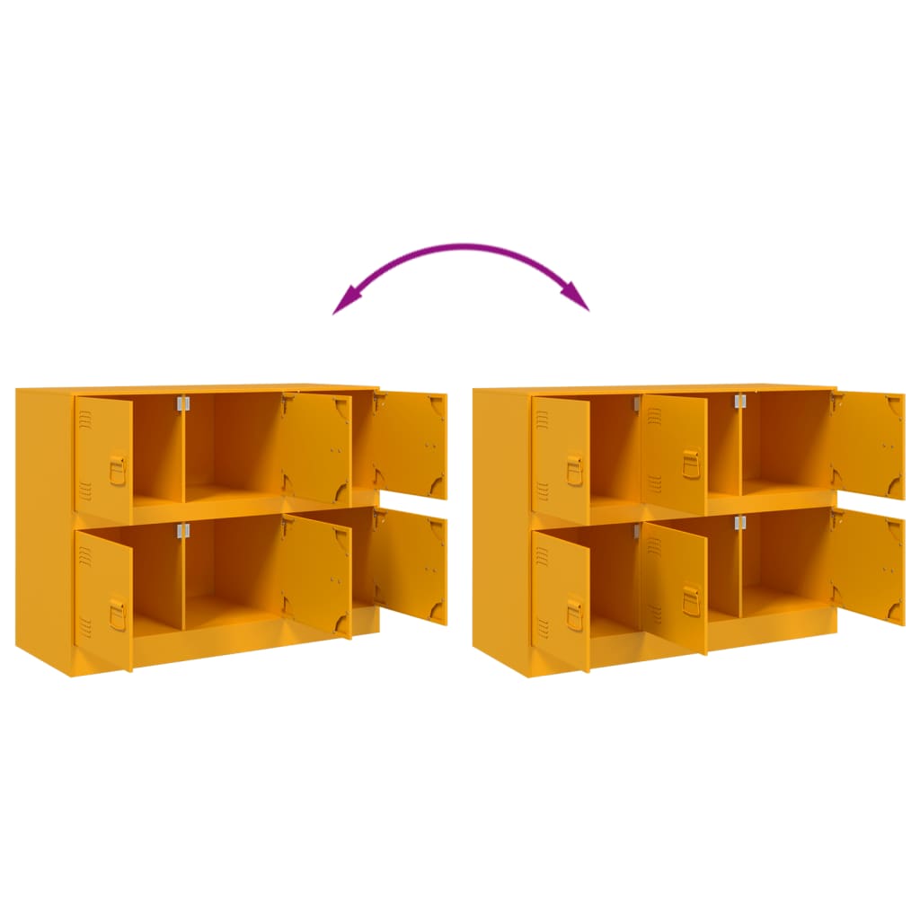 Dressoir 99x39x73 cm staal mosterdgeel is nu te koop bij PeponiXL, paradijselijk wonen!