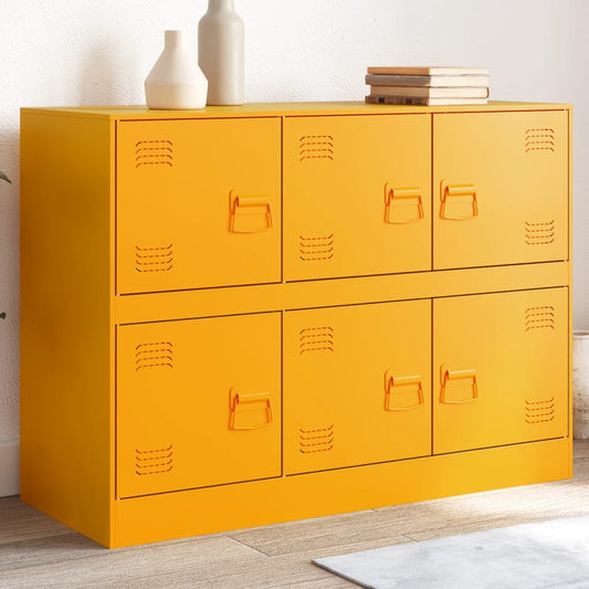 Dressoir 99x39x73 cm staal mosterdgeel is nu te koop bij PeponiXL, paradijselijk wonen!