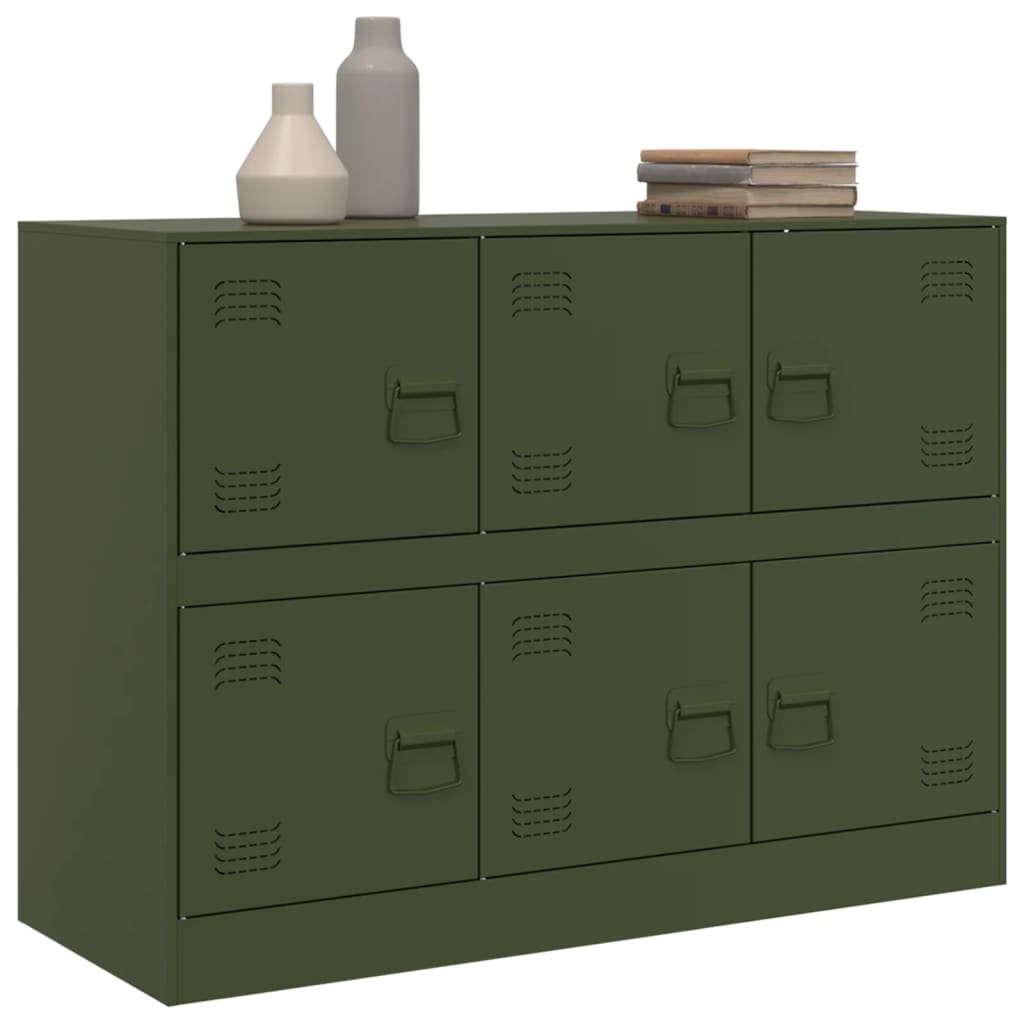 Dressoir 99x39x73 cm staal olijfgroen is nu te koop bij PeponiXL, paradijselijk wonen!