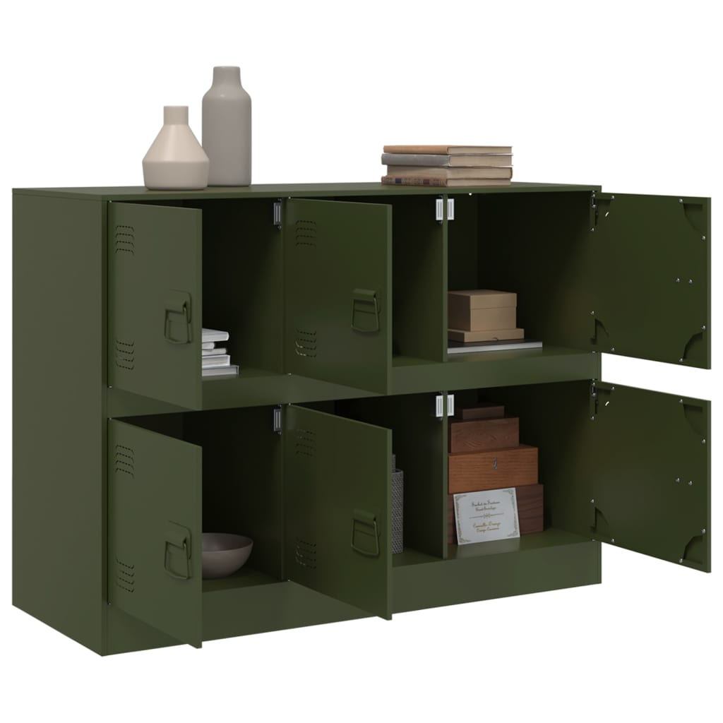 Dressoir 99x39x73 cm staal olijfgroen is nu te koop bij PeponiXL, paradijselijk wonen!