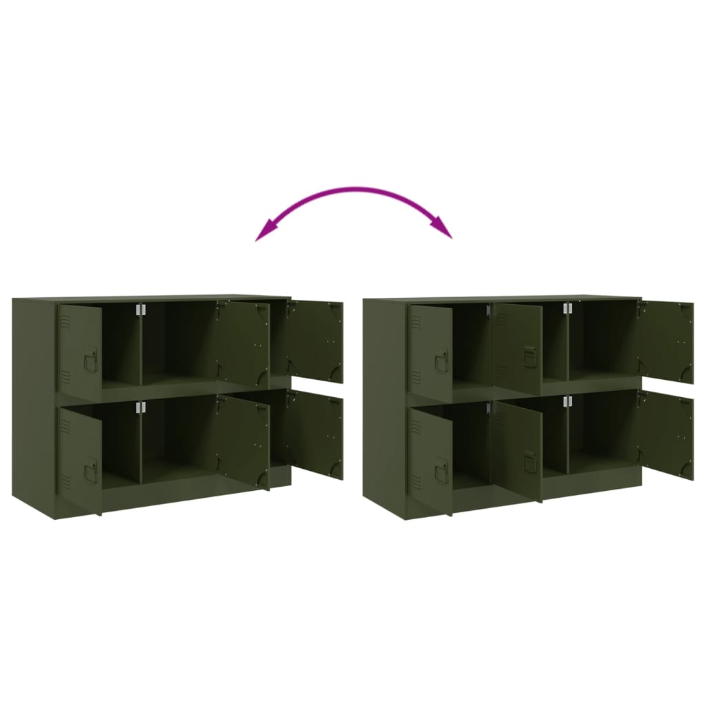 Dressoir 99x39x73 cm staal olijfgroen is nu te koop bij PeponiXL, paradijselijk wonen!