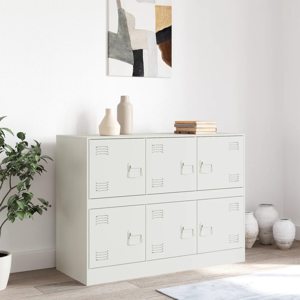 Dressoir 99x39x73 cm staal wit is nu te koop bij PeponiXL, paradijselijk wonen!