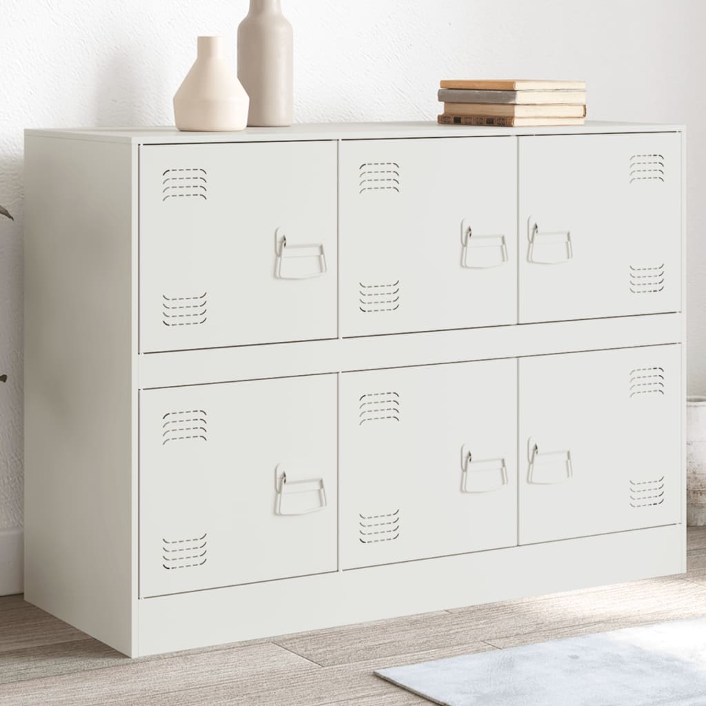 Dressoir 99x39x73 cm staal wit is nu te koop bij PeponiXL, paradijselijk wonen!