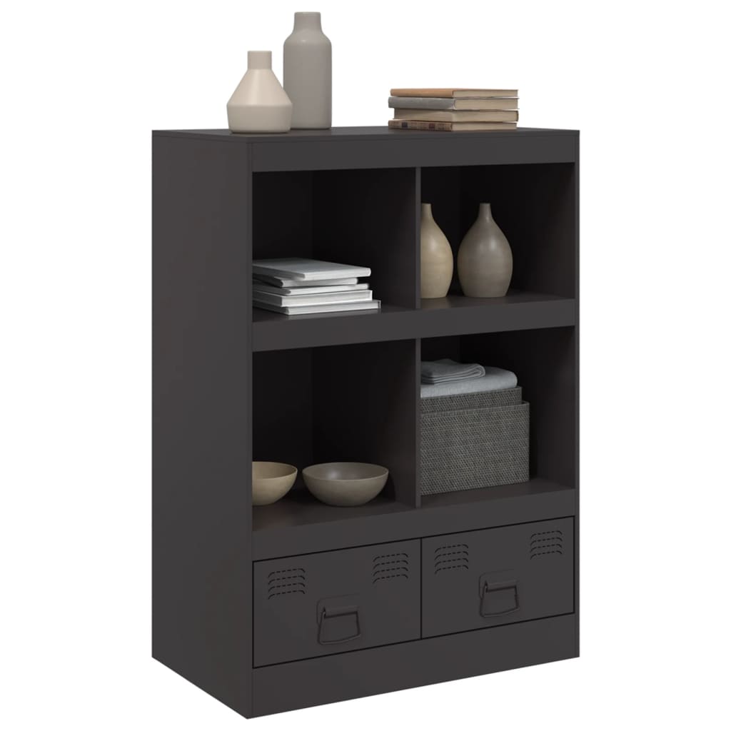 Hoge kast 67x39x95 cm staal zwart is nu te koop bij PeponiXL, paradijselijk wonen!