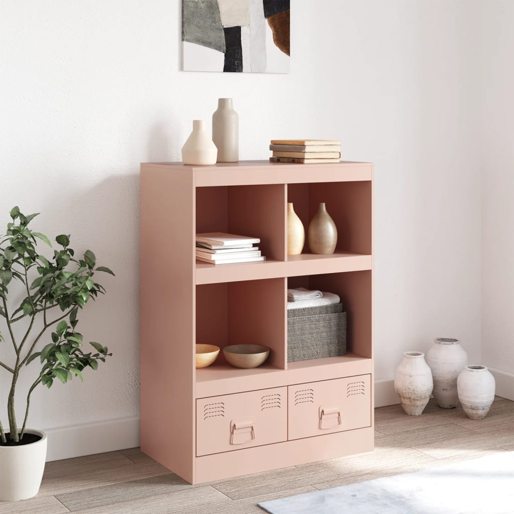 Hoge kast 67x39x95 cm staal roze is nu te koop bij PeponiXL, paradijselijk wonen!