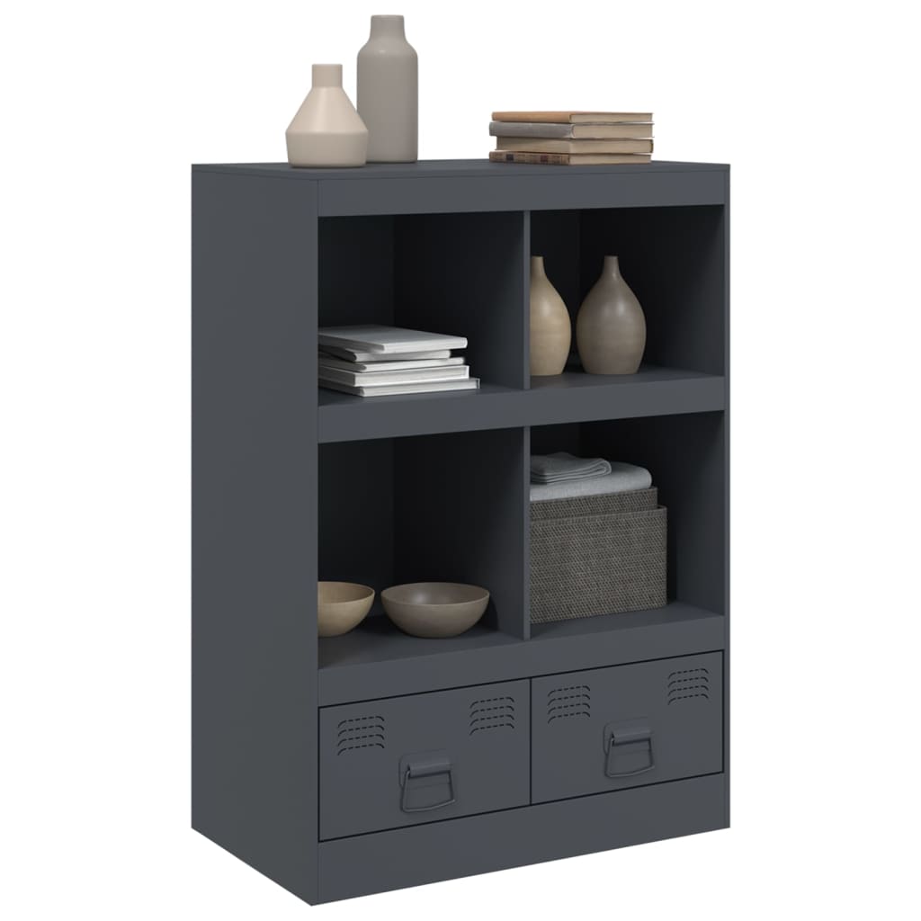 Hoge kast 67x39x95 cm staal antracietkleurig is nu te koop bij PeponiXL, paradijselijk wonen!