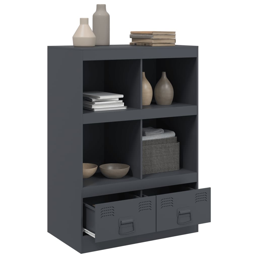 Hoge kast 67x39x95 cm staal antracietkleurig is nu te koop bij PeponiXL, paradijselijk wonen!