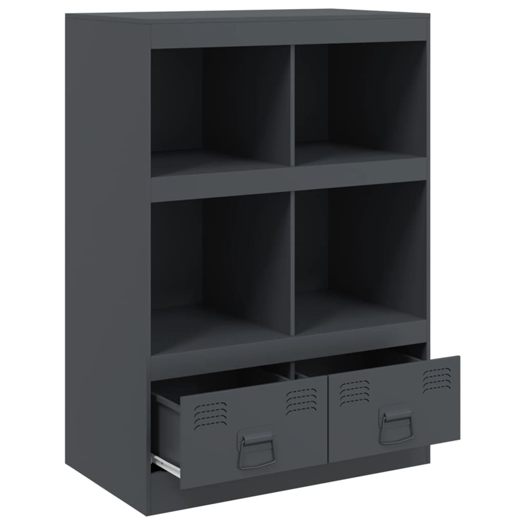 Hoge kast 67x39x95 cm staal antracietkleurig is nu te koop bij PeponiXL, paradijselijk wonen!