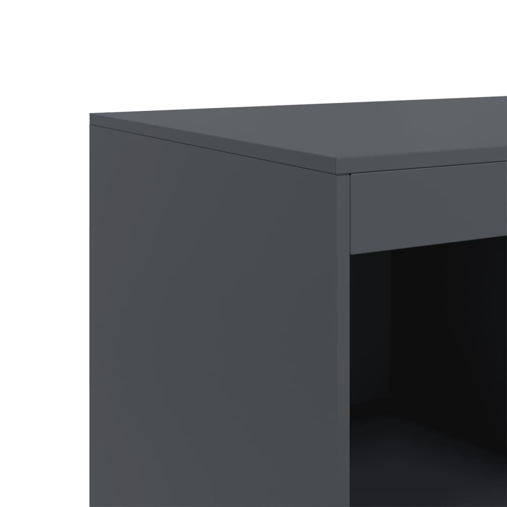 Hoge kast 67x39x95 cm staal antracietkleurig is nu te koop bij PeponiXL, paradijselijk wonen!