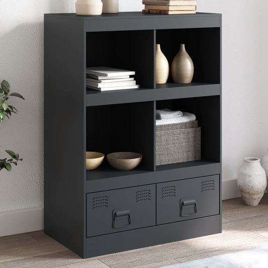 Hoge kast 67x39x95 cm staal antracietkleurig is nu te koop bij PeponiXL, paradijselijk wonen!